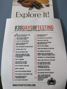 Day 1 - 30 Days of Testing Challenge